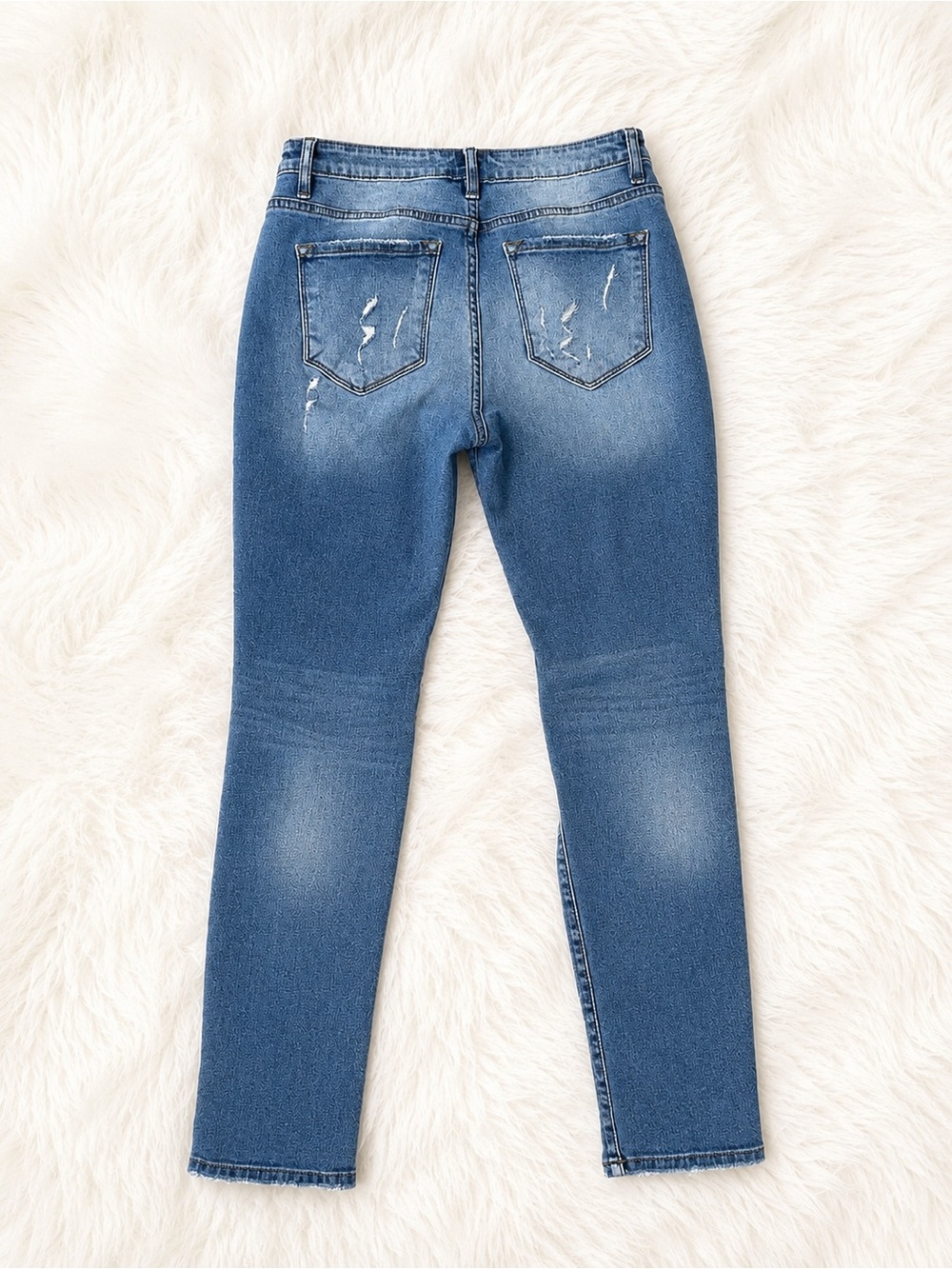 KanCan Distressed Skinny Jeans Size 27 High Rise Medium Wash Stretch Denim - Picture 3 of 3